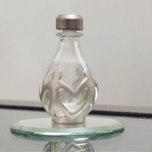 Circle of Love Tear Bottle Silver Tone w/ Mirror Friendship Collectible Gift